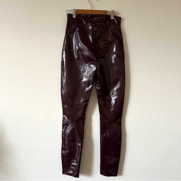 SPANX Faux Patent Leather Leggings Ruby size S - Picture 4 of 6